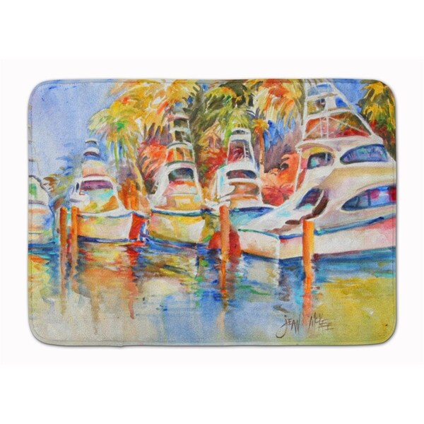 Carolines Treasures Deep Sea Fishing Boats at the Dock Machine Washable Memory Foam Mat JMK1052RUG - main